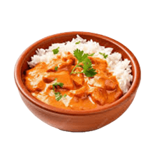 Served with a glass of soft beverage (Kids Butter Chicken with rice)